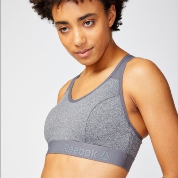 REEBOK gray sports bra size medium - Picture 1 of 4